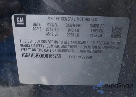 2013 Cadillac Ats Luxury из США, поврежденный, VIN 1G6AH5RX6D0163268